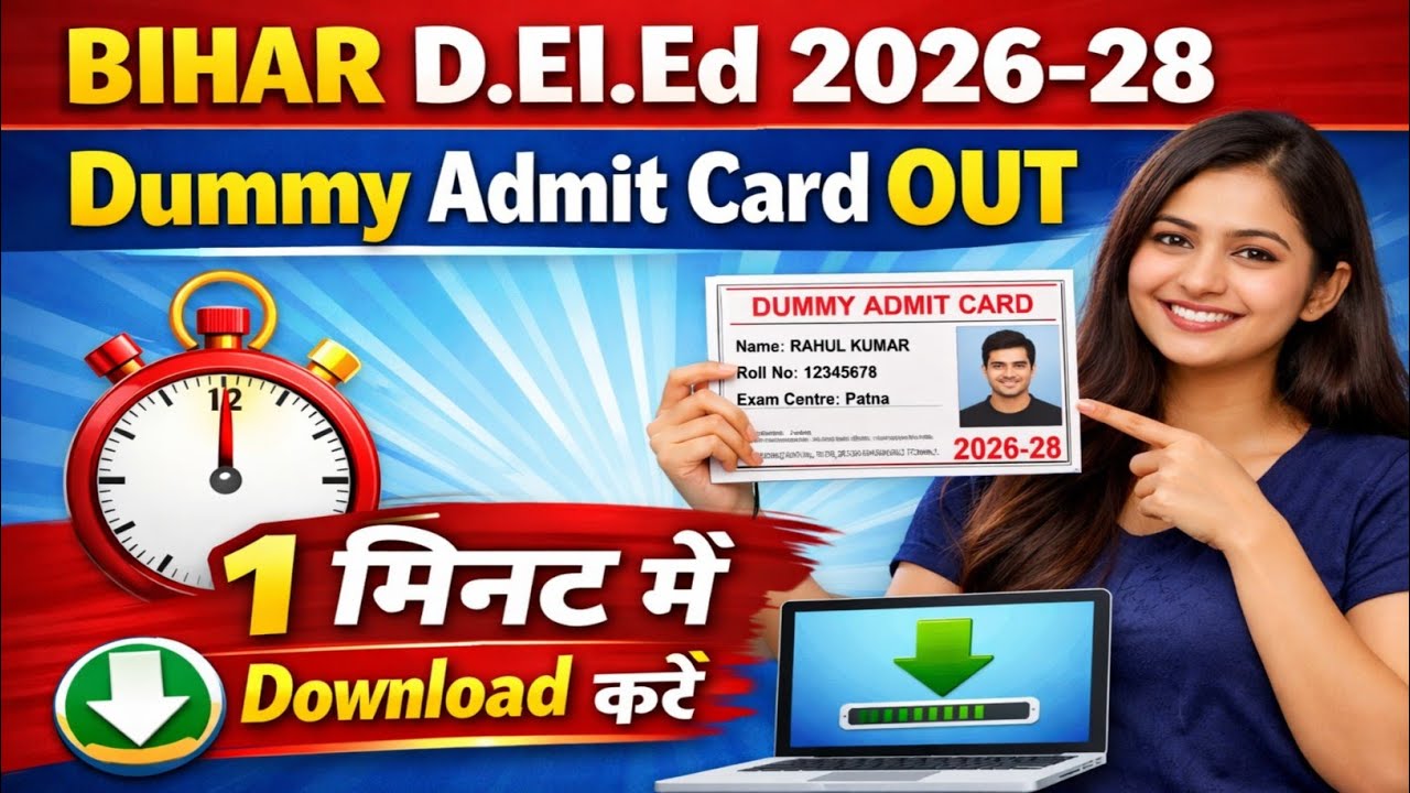 Bihar D.El.Ed 2026 Dummy Admit Card Out | ऐसे करें Download & Correction | Full Process