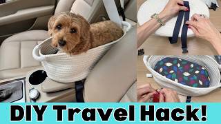DIY Basket Dog Car Seat with Straps and Buckles | Pet Travel Hack!