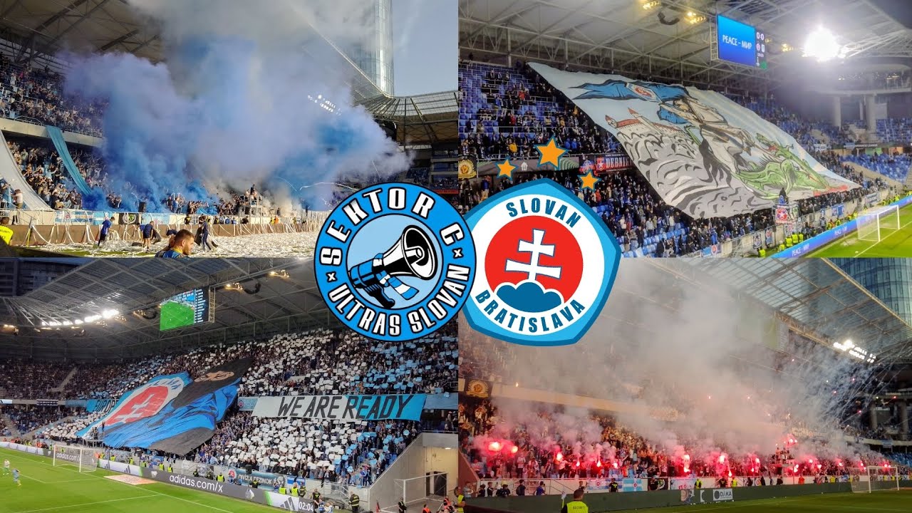 💙🇸🇰 Ultras Slovan Sektor C - Najlepšie choreografie a pyroshow na Tehelnom poli 03/23 - 05/24