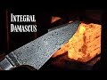 Knife making - Explosion Damascus integral bowie knife : Collab with Floris postmes