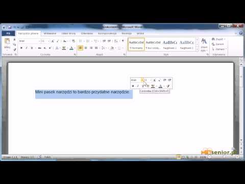 Microsoft Word 2007/2010 - mini pasek narzędzi.