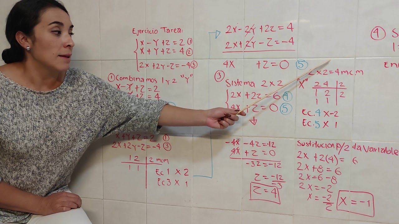 Ecuaciones simultáneas de primer grado con 3 o más incognitas. - YouTube