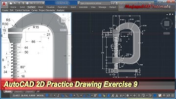 AutoCAD 2D Practice Drawing | Exercise 9 | Basic Tutorial