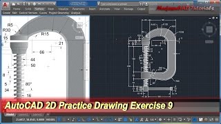 AutoCAD 2D Practice Drawing | Exercise 9 | Basic Tutorial Content