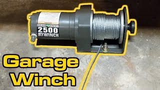 Garage Winch Install Cheap! 💪 Floor Mounted Harbor Freight Badland Winch