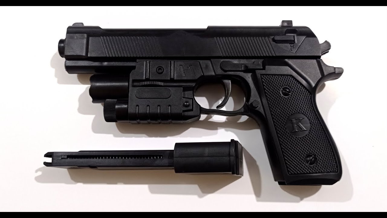 Pistola de Juguete AIRSOFT Beretta M92 A1 con sistema de Balines y Mira  Láser 