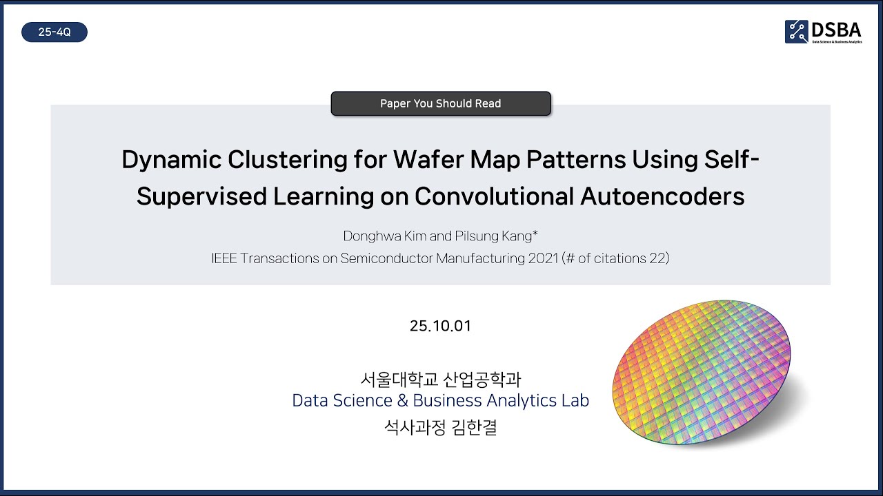 [Paper Review] Dynamic Clustering for Wafer Map Patterns using Self ...