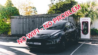 Tesla Model Y Software Update With No WiFi