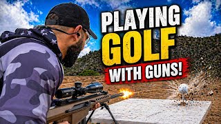 How Far Can We Shoot Golf Balls With Real Guns? Playing Golf With Guns ? Not A Good Idea 😂
