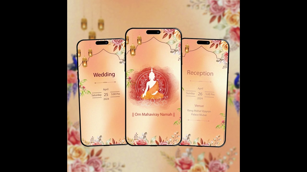 Jain Wedding Video Invitation | Free Jain Wedding Invitation Video Template | Invito AI- 1218