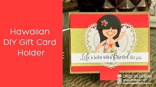 Pop Up Hula Girl Gift Card Holder @stampedwithaloha