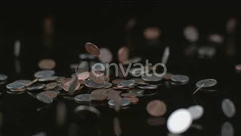 Coins falling in slow motion; shot on Phantom Flex 4K at 1000 fps | Stock Footage - Envato elements