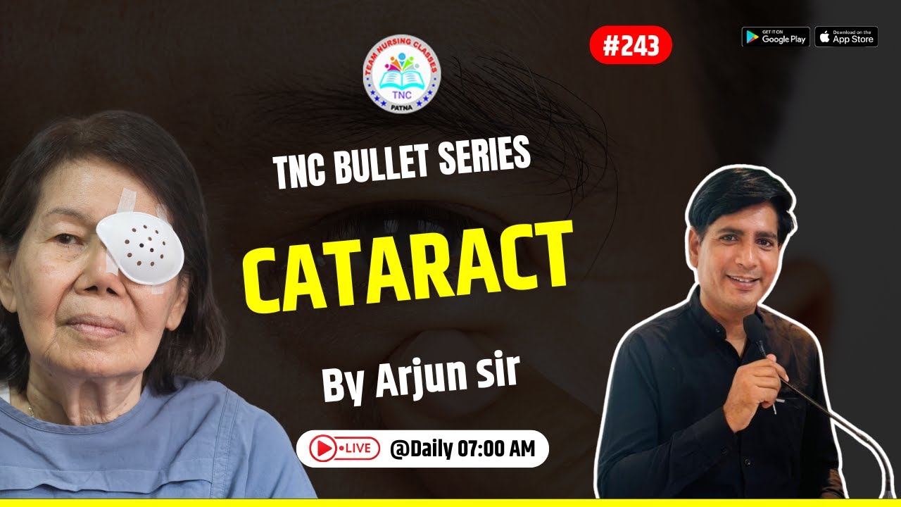 Cataract || TNC Bullet Series # 243 || Most Important Topic || Daily 7.00 AM || NURSING EXAM