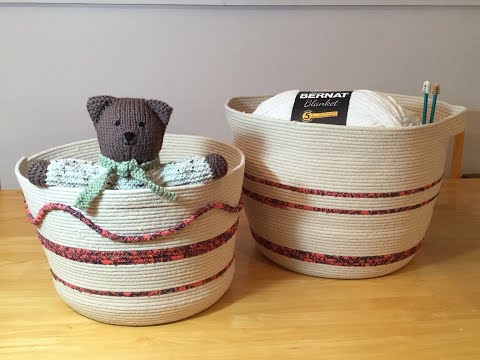 How to Embroider on a Cotton Clothesline Rope Basket - The Birch Cottage