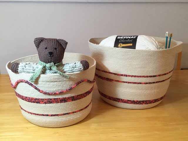 ROPE STORAGE BASKETS - WITH SLIT HANDLES - Tutorial with tips and tricks  included. 