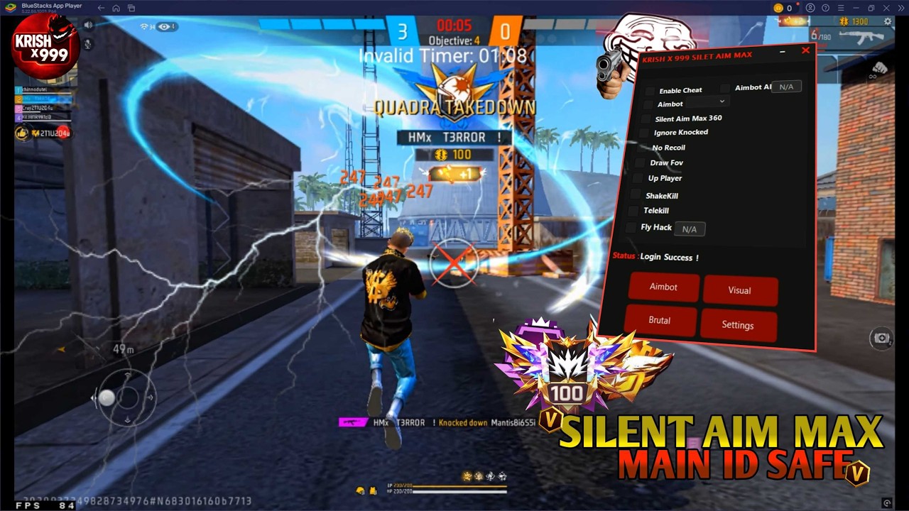 FREE FIRE PC PANEL OB52 🎯MAP TELEPORT AIMSILENT + ENEMY PULL || AIMBOT VISIBLE + RAGE MAIN ID SAFE