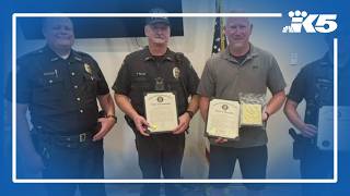 Elma police officer honored for rescuing man in crisis on freeway overpass