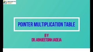 SCJPCCS - multiplication table in Pointer