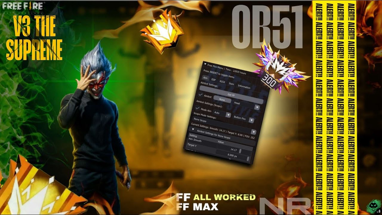 FREE FIRE OB51 UPDATED WORLD BEST PANEL WITH AI SNIPER🎯Streamer ESP Weapons Location✅AIMBOT FAKE FIX