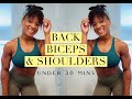 Back, Biceps and Shoulder Workout: Dumbbell or Band Only