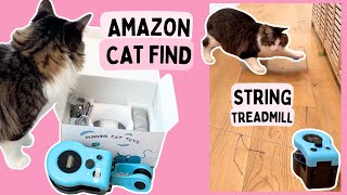 FUN Cat enrichment cat exercise string treadmill review and try out | Amazon cat find!