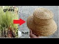 Making a hat out of grass