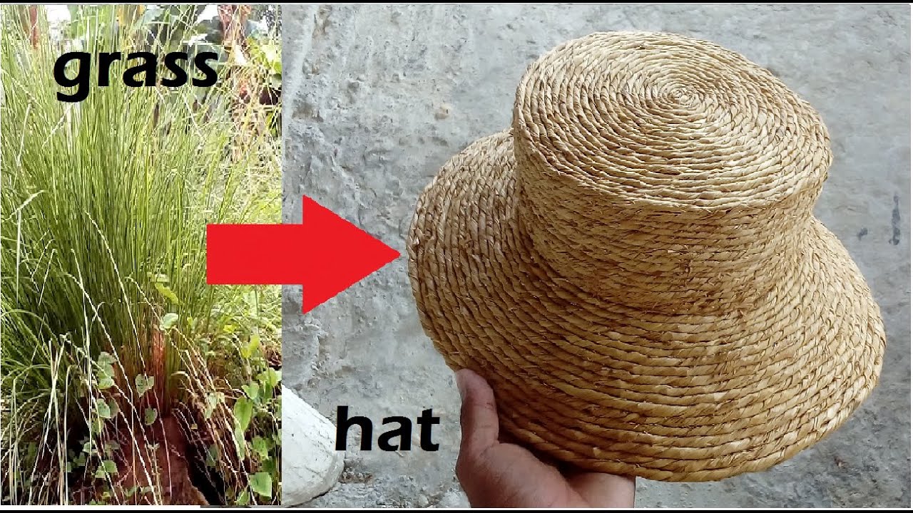 Making a hat out of grass 