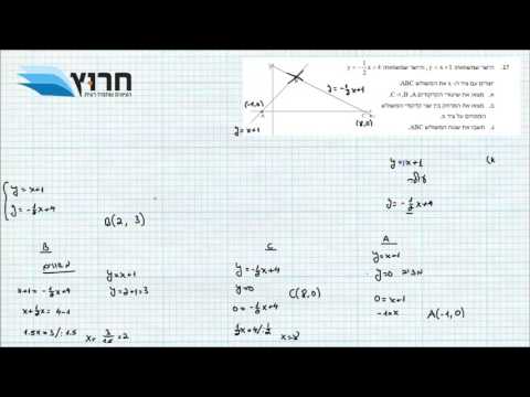 אנליטית-חישוב שטח משולש ומציאת קודקודים שאלה 17 מאגר 801