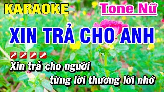 Karaoke Xin Trả Cho Anh Tone Nữ Nhạc Sống Mới | Hoài Phong Organ