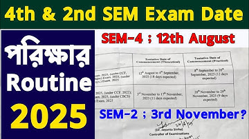 CCF 4th Semester Exam Routine 2025 | CCF 2nd Semester Exam Routine 2025 Calcutta university