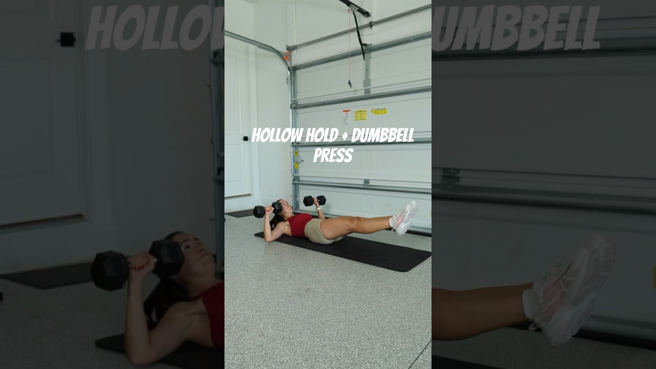 How to do Hollow Hold + dumbbell Press 👏🏻