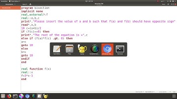 Root of the equation using bisection method in fortran 90