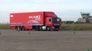 Joe Hagen driving a 44 tonne articulated lorry, 2014