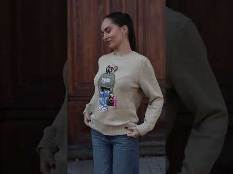 Светр жіночий Polo Ralph Lauren Polo Bear Crewneck Sweater Beige, видео 1