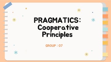 DISCOURSE ANALYSIS || PRAGMATICS - Cooperative Principles