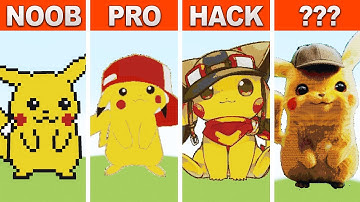NOOB VS PRO VS HACKER Pixel Art Minecraft ✨Pikachu