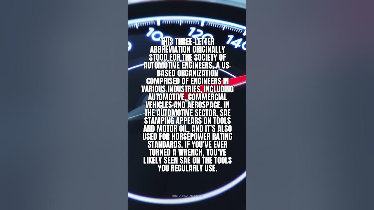 What does SAE stand for? #sae #automotive #mechatronic #diy #