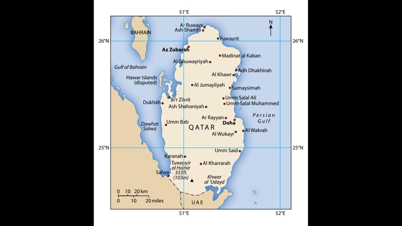 Map of Qatar
