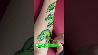 TUTORIAL 🐍🐉🦖Snake, dragon  and dinosaur #facepainttutorial