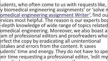 Help With Biomedical Engineering Assignment