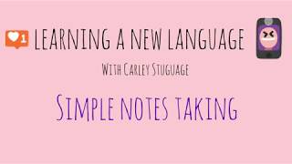 4 Simple Methods of note-taking #Learning New Languages