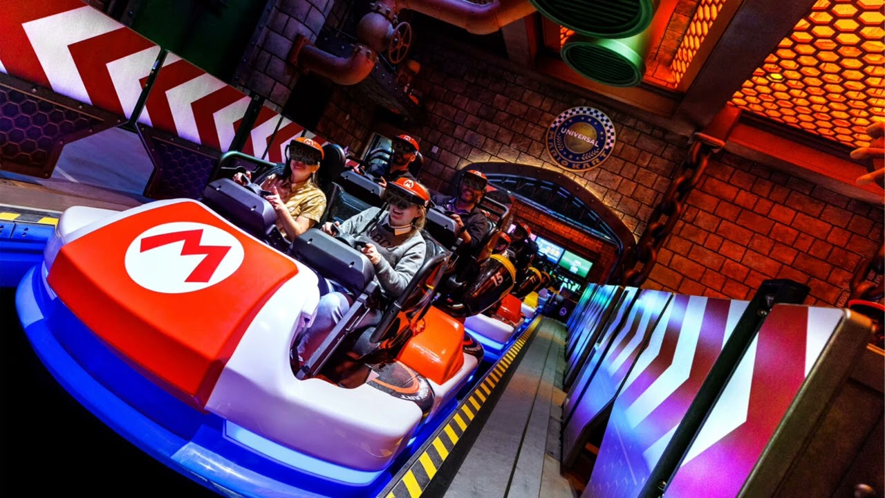 Mario Kart dark ride Universal Studios hollywood impression 