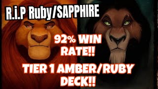 AMBER/RUBY 92% WIN RATE MUFASA/SCAR DECK!CONTINUES TO EAT UP COMPETITION! #lorcana @JoeCurleyCards