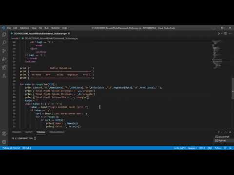 implementasi dictionary pada python