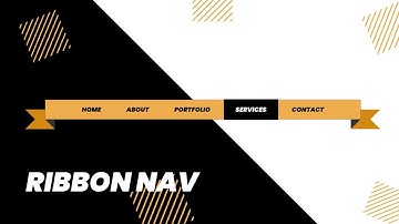 How to make Ribbon Style Navbar with HTML & CSS | Navbar CSS