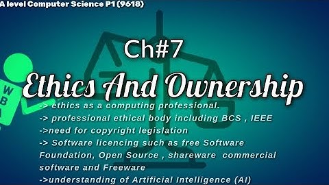A level Computer Science (9618)P1||Ch#7 Ethics And Ownership||@wbaatz