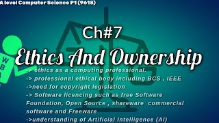 A level Computer Science (9618)P1||Ch#7 Ethics And Ownership||@wbaatz screenshot 3