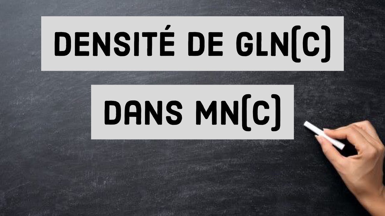 Densité de GLn(C) dans Mn(C) YouTube — free download