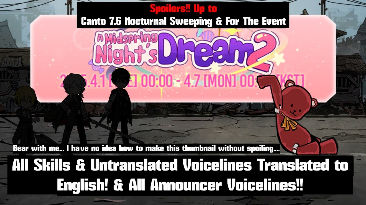 A Midspring Night's Dream 2 All Untranslated Voicelines Translated! w/ Announcer Lines & All Skills!