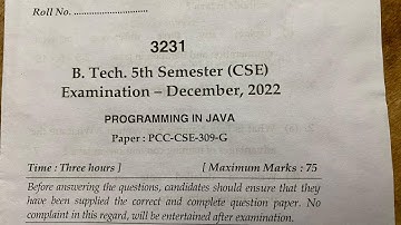 Programming in java Question paper 2022 || MDU BTech-CSE
